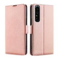  Sony Xperia 1 IV Fodral Slim L&auml;der Ros&eacute;guld - Teknikhallen.se