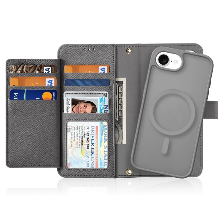 Bild 2, DUX DUCIS DUX DUCIS iPhone 17e / 16e 2in1 Magnet Fodral Lawa Series Grå - Teknikhallen.se