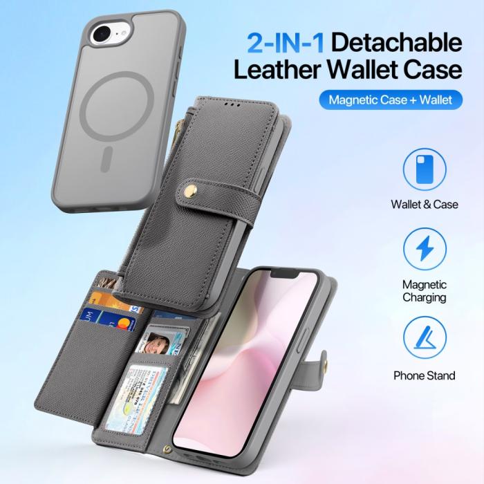 Bild 3, DUX DUCIS DUX DUCIS iPhone 17e / 16e 2in1 Magnet Fodral Lawa Series Grå - Teknikhallen.se