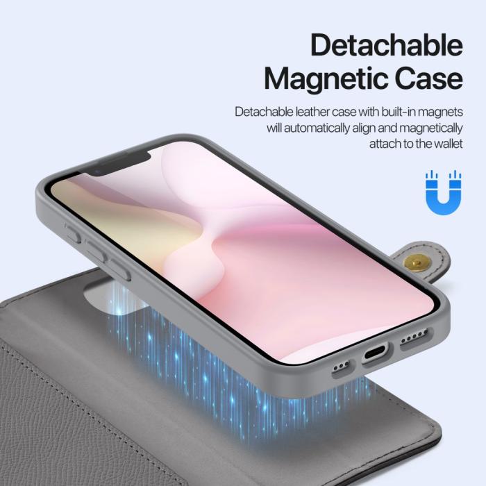 Bild 5, DUX DUCIS DUX DUCIS iPhone 17e / 16e 2in1 Magnet Fodral Lawa Series Grå - Teknikhallen.se