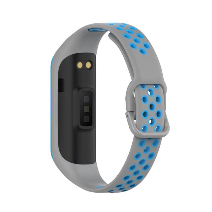 Bild 2,  Samsung Galaxy Fit 2 SM-R220 Armband Ihåligt Silikon Grå/Blå - Teknikhallen.se