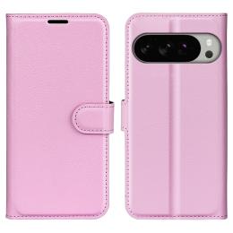  Google Pixel 10 Pro XL Fodral Litchi Läder Ljus Rosa - Teknikhallen.se