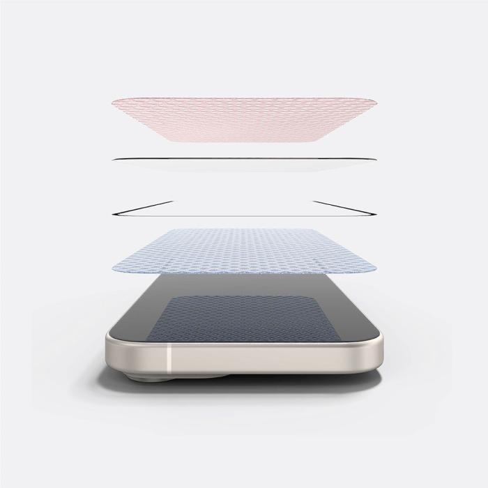 Bild 3, Ringke Ringke iPhone 15 Skärmskydd Härdat Glas Svart - Teknikhallen.se