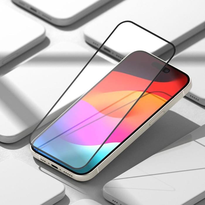Bild 5, Ringke Ringke iPhone 15 Skärmskydd Härdat Glas Svart - Teknikhallen.se