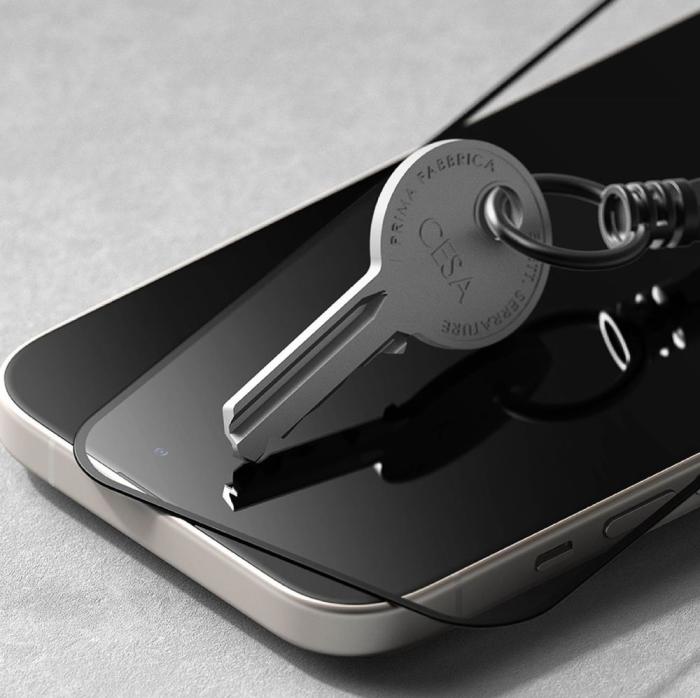 Bild 6, Ringke Ringke iPhone 15 Skärmskydd Härdat Glas Svart - Teknikhallen.se