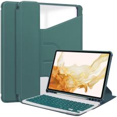  Galaxy Tab S9 Plus Fodral 360&deg; Rotation Hybrid Svartgr&ouml;n - Teknikhallen.se
