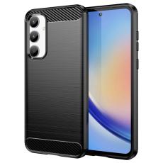  Samsung Galaxy A35 5G Skal Borstad St&aring;l Textur Svart - Teknikhallen.se