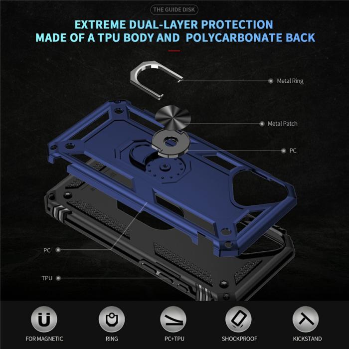 Bild 6,  iPhone 17 Skal Shockproof Hybrid Ring Blå - Teknikhallen.se