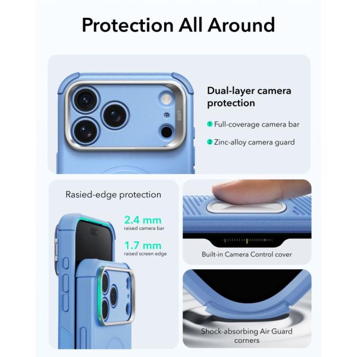 Bild 5, ESR ESR iPhone 18 Pro Max/17 Pro Max Skal MagSafe Cyber Tough Kickstand - Teknikhallen.se