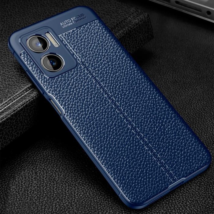Bild 3,  Xiaomi Redmi 10 5G Skal Litchi Textur Blå - Teknikhallen.se