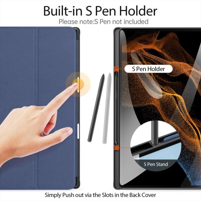 Bild 3, DUX DUCIS DUX DUCIS Galaxy Tab S9 Ultra DOMO Fodral Tri-Fold Blå - Teknikhallen.se