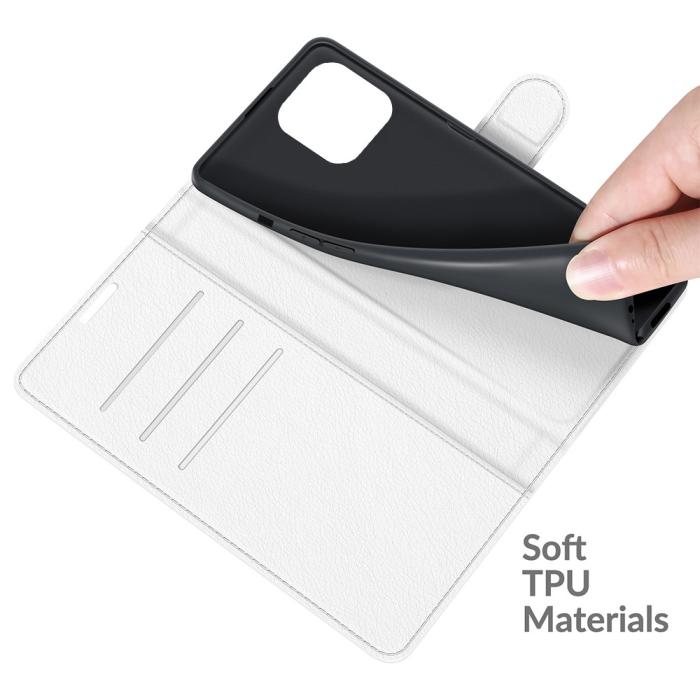 Bild 4,  iPhone 13 Pro Max - Litchi Slim Läder Fodral - Vit - Teknikhallen.se