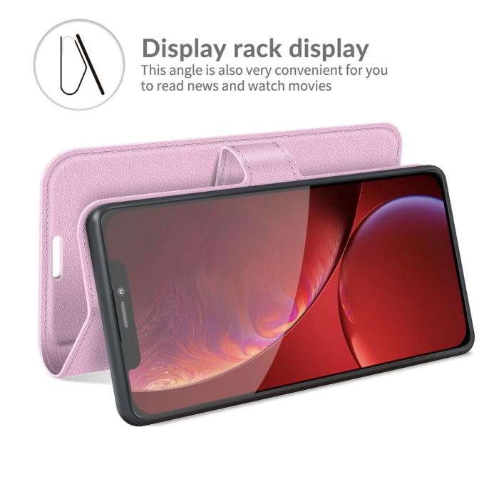 Bild 3,  iPhone 13 Pro Max - Litchi Slim Läder Fodral - Ljus Rosa - Teknikhallen.se