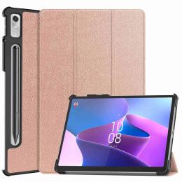  Lenovo Tab P11 Pro Gen 2 Fodral Tri-Fold Läder Roséguld - Teknikhallen.se