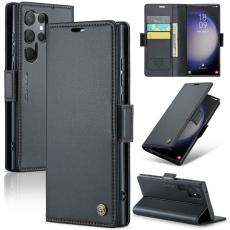 CASEME CASEME Galaxy S24 Ultra Fodral Slim Litchi L&auml;der Svart - Teknikhallen.se