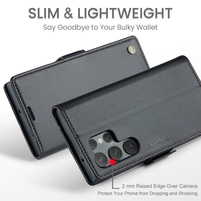 Bild 4, CASEME CASEME Galaxy S24 Ultra Fodral Slim Litchi Läder Svart - Teknikhallen.se