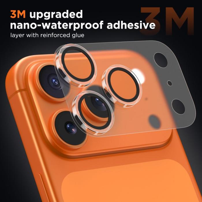 Bild 4, Tech-Protect Tech-Protect iPhone 17 Pro Max Linsskydd CamFull Fit+ Transparent - Teknikhallen.se