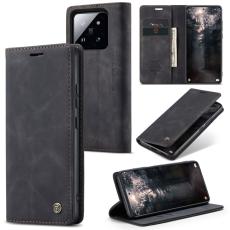 CASEME CASEME Xiaomi 14 Fodral Flip L&auml;der Svart - Teknikhallen.se