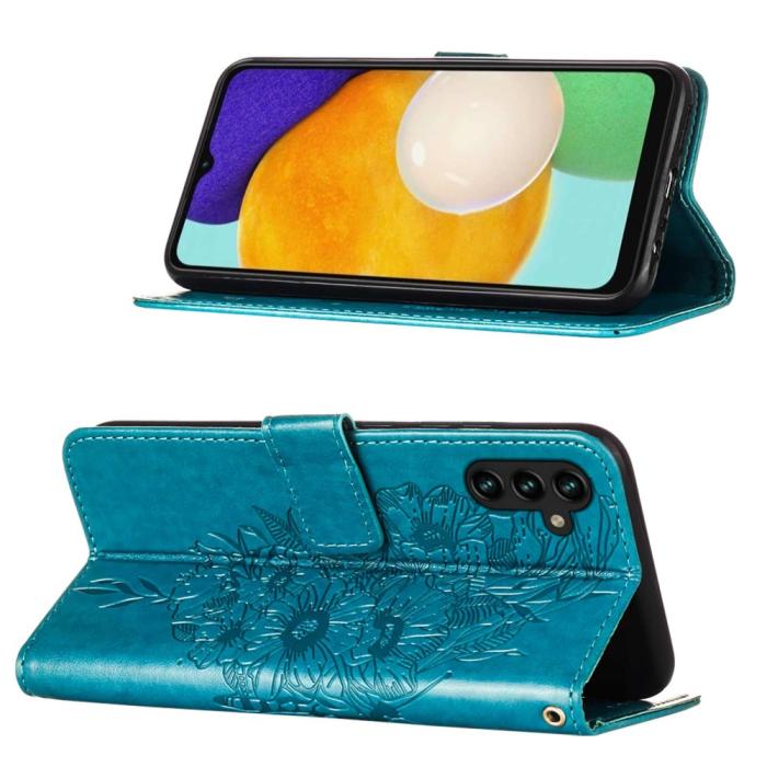 Bild 2,  Samsung Galaxy A54 5G Fodral Med Fjäril Tryck Blå - Teknikhallen.se