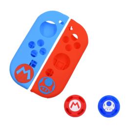  2-PACK Nintendo Switch Joy-Con Skal Silikon Blå/Röd - Teknikhallen.se