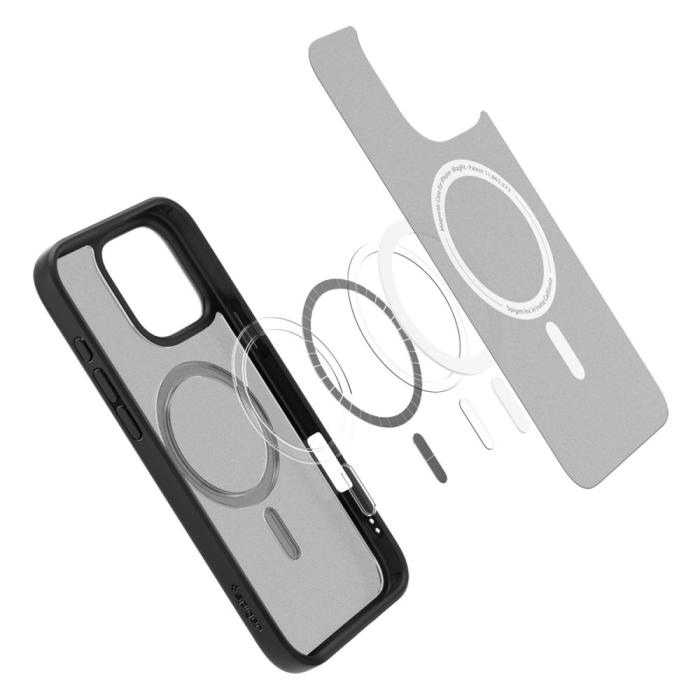 Bild 5, Spigen Spigen iPhone 16 Pro Skal MagSafe Ultra Hybrid Frostad Svart - Teknikhallen.se