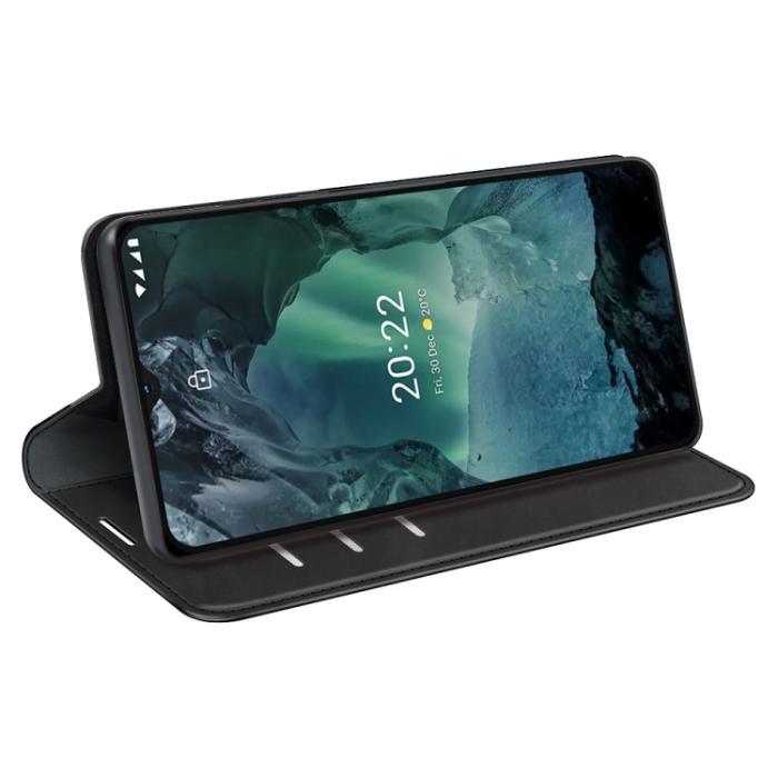 Bild 6,  Nokia G11 / G21 Fodral Flip Skin Touch Svart - Teknikhallen.se