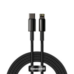 BASEUS Baseus 2m 20W PD USB-C - Lightning Flätad Nylon Kabel - Svart - Teknikhallen.se