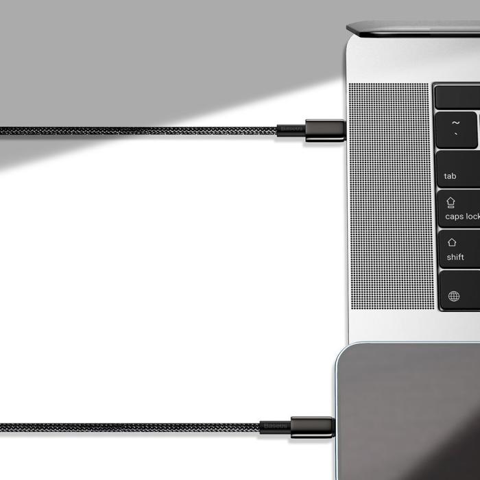 Bild 4, BASEUS Baseus 2m 20W PD USB-C - Lightning Flätad Nylon Kabel - Svart - Teknikhallen.se