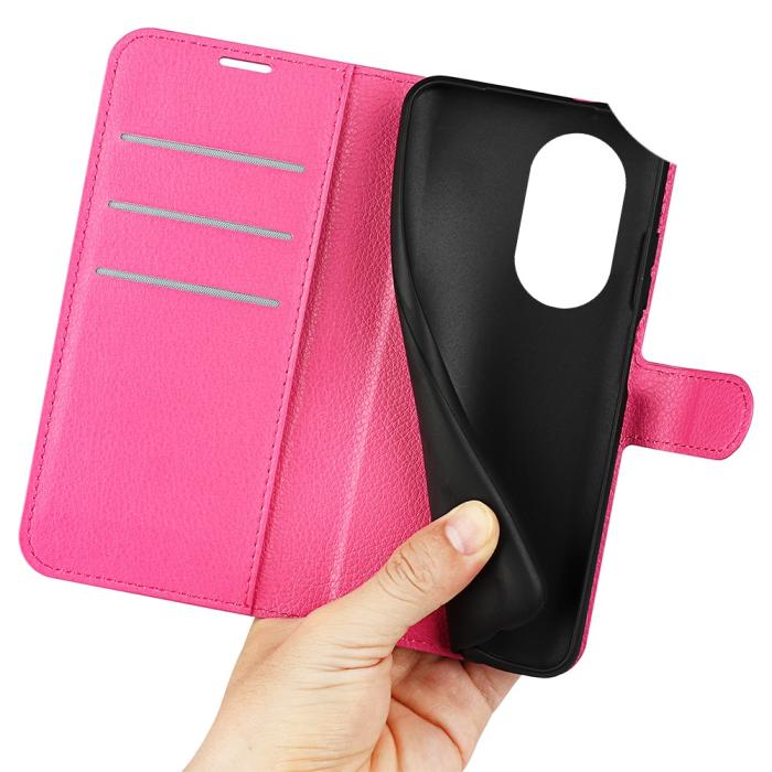 Bild 4,  Motorola Edge 30 Pro Fodral Litchi Textur Rosa - Teknikhallen.se