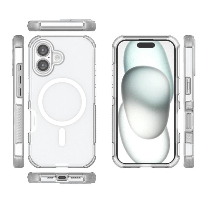 Bild 5,  iPhone 16 Skal MagSafe Shockproof Hybrid Vit - Teknikhallen.se
