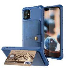  iPhone 12 / 12 Pro - Skal Med Magnetiskt Pl&aring;nbok - Bl&aring; - Teknikhallen.se