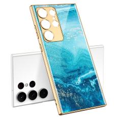 GKK GKK Galaxy S24 Ultra Skal H&auml;rdat Glas Electroplate Blue Ocean - Teknikhallen.se