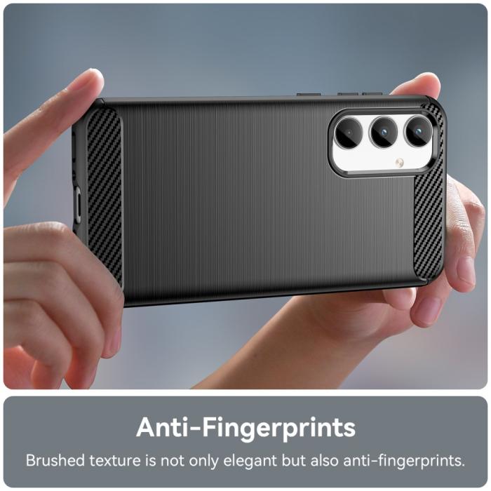 Bild 5,  Samsung Galaxy A35 5G Skal Borstad Stål Textur Svart - Teknikhallen.se