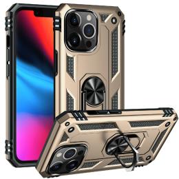  iPhone 13 Pro Max - Shockproof Hybrid Armor Ring Skal - Guld - Teknikhallen.se