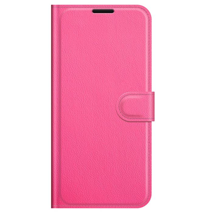 Bild 5,  iPhone 13 Pro Max - Litchi Slim Läder Fodral - Rosa - Teknikhallen.se