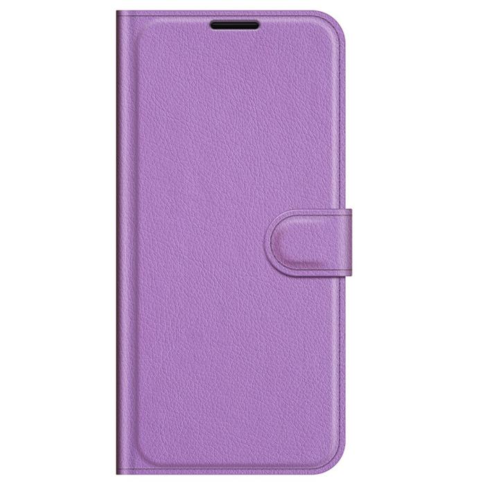 Bild 5,  iPhone 13 Pro Max - Litchi Slim Läder Fodral - Lila - Teknikhallen.se