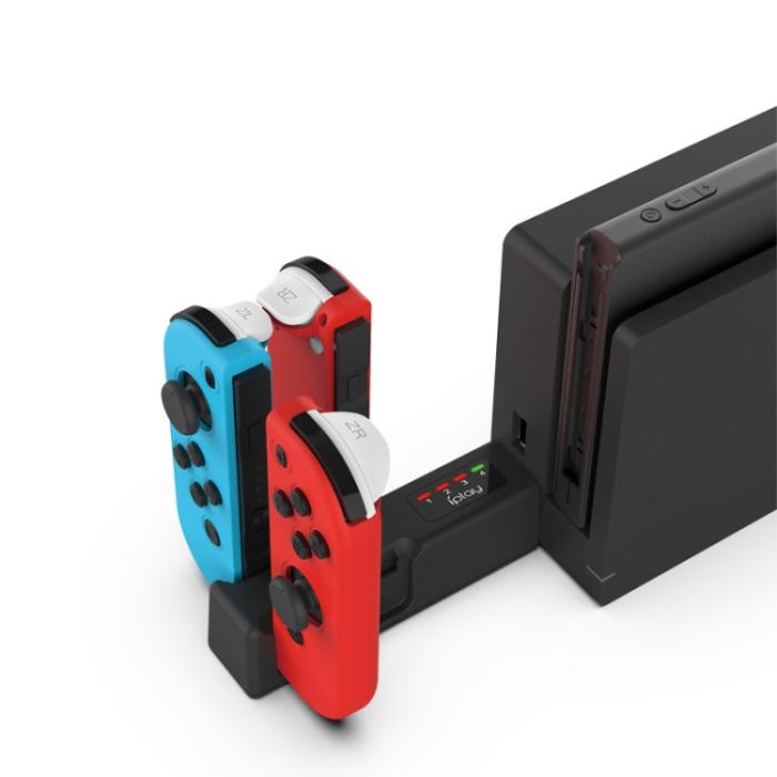 Bild 4, iPlay iPlay LED USB Laddare För 4x NSW Joy-Con Svart - Teknikhallen.se