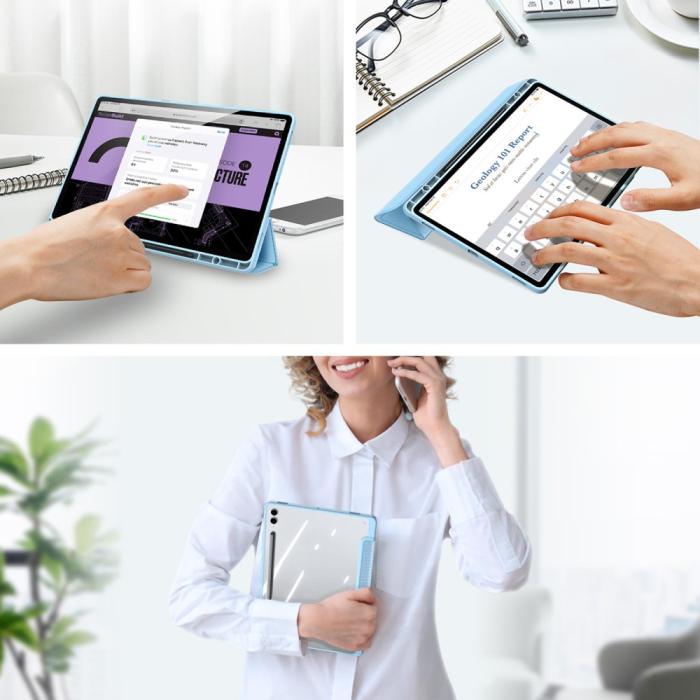Bild 5, DUX DUCIS DUX DUCIS Galaxy Tab S9 FE Plus Fodral TOBY Hybrid Blå - Teknikhallen.se