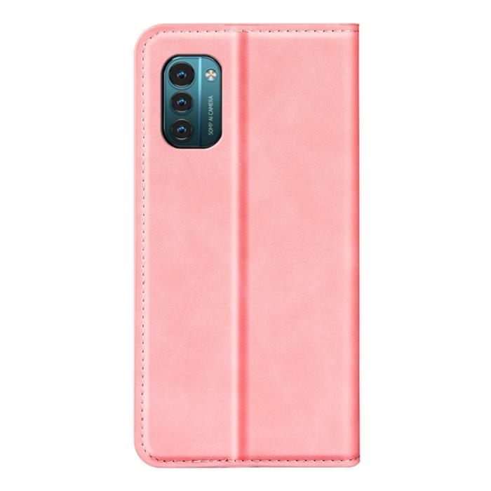 Bild 3,  Nokia G11 / G21 Fodral Flip Skin Touch Rosa - Teknikhallen.se
