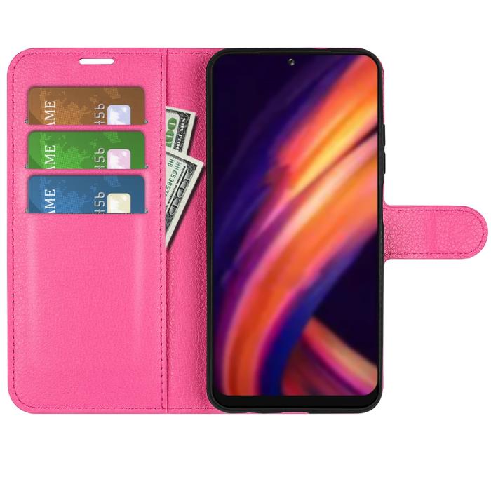 Bild 5,  Motorola Edge 30 Pro Fodral Litchi Textur Rosa - Teknikhallen.se