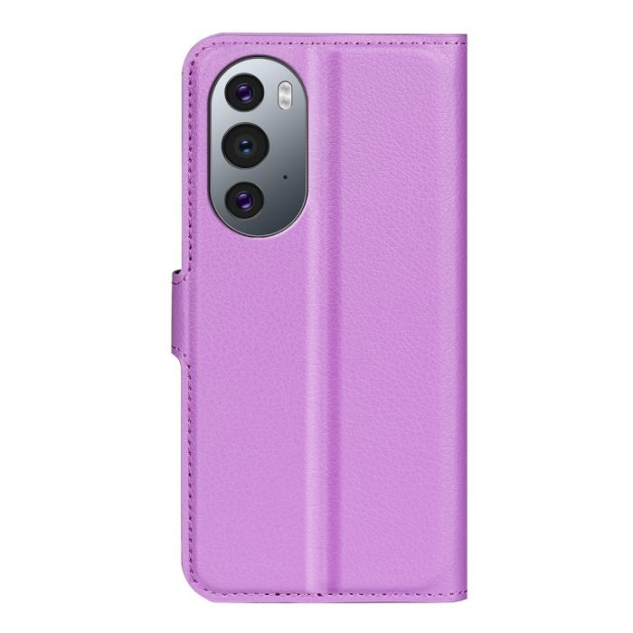 Bild 3,  Motorola Edge 30 Pro Fodral Litchi Textur Lila - Teknikhallen.se