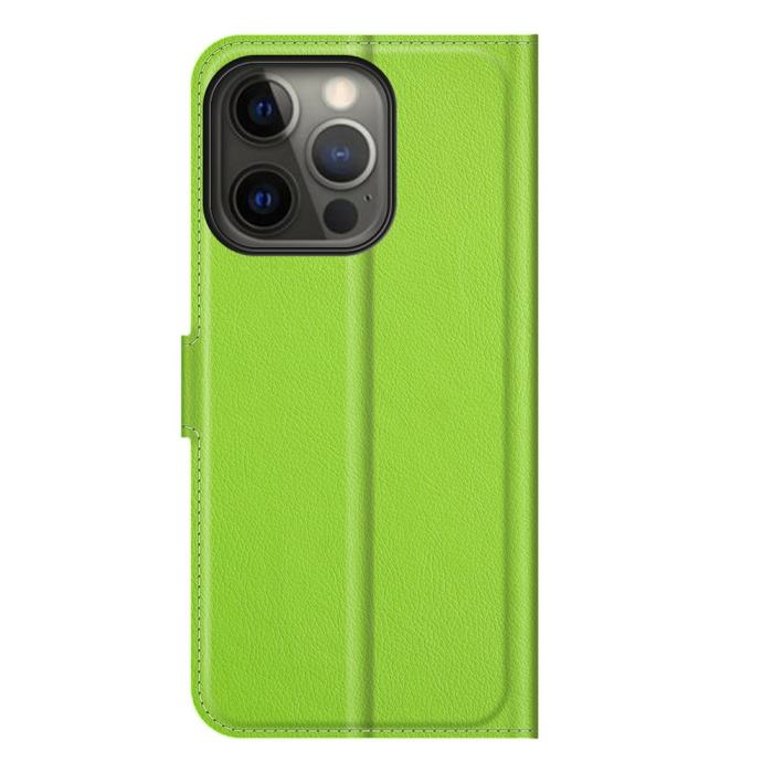 Bild 6,  iPhone 13 Pro - Litchi Läder Fodral - Grön - Teknikhallen.se