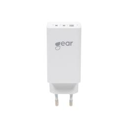 Gear GEAR Väggladdare GaN PD 65W 2xUSB-C - 1xUSB-A Vit - Teknikhallen.se