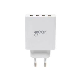 Gear GEAR Väggladdare 4xUSB-A 5A/25W Vit - Teknikhallen.se