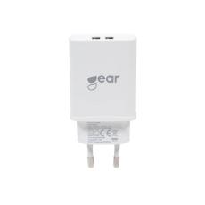 Gear GEAR V&auml;ggladdare 2xUSB 3.1A Inkl. MicroUSB Kabel 1m Vit - Teknikhallen.se
