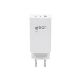 Gear GEAR Väggladdare GaN PD 65W 2xUSB-C - 1xUSB-A Vit - Teknikhallen.se