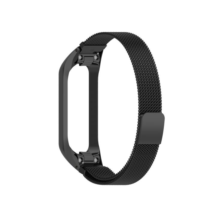 Bild 3,  Samsung Galaxy Fit 2 Metall Armband Milanese Loop Svart - Teknikhallen.se