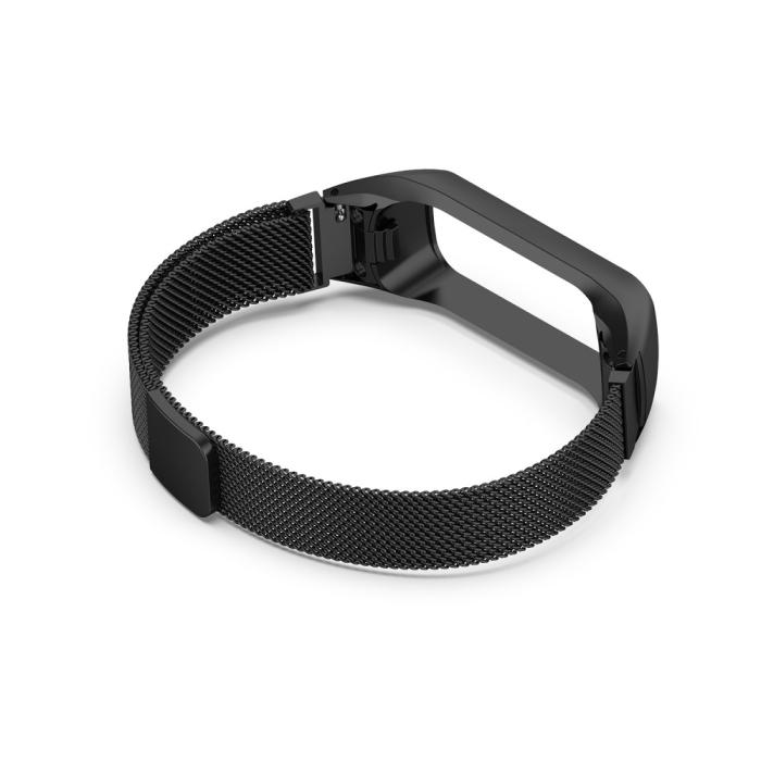 Bild 4,  Samsung Galaxy Fit 2 Metall Armband Milanese Loop Svart - Teknikhallen.se