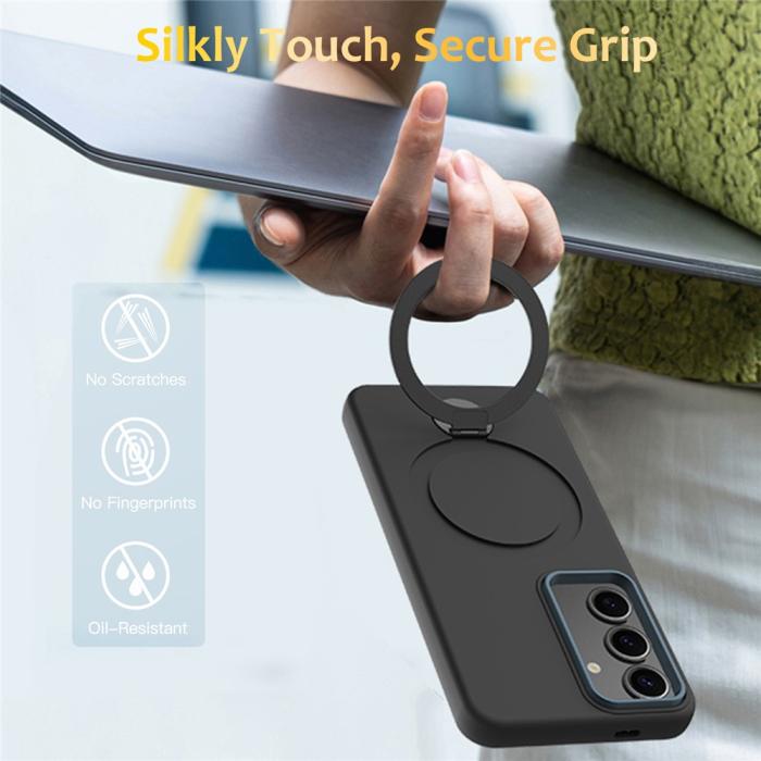 Bild 2,  Samsung Galaxy S25 / S24 Skal MagSafe Kickstand Hybrid Svart - Teknikhallen.se