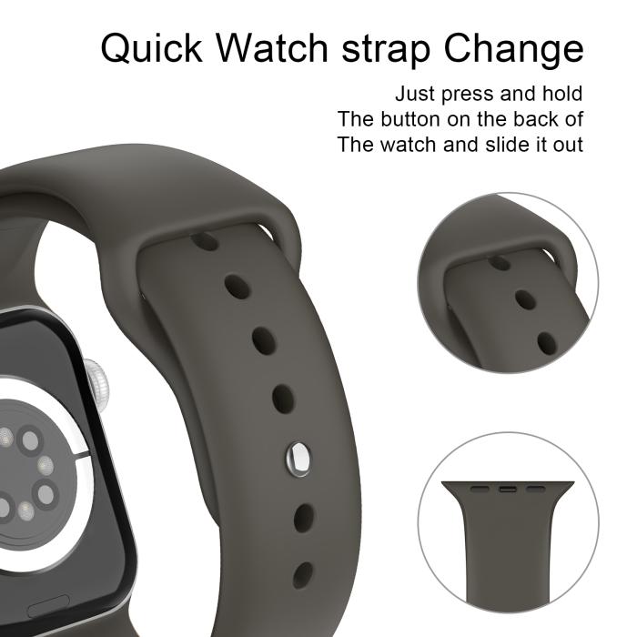 Bild 4, ColorPop Apple Watch 38/40/41/42 mm Silikon Armband (S/M) Mörk Brun - Teknikhallen.se